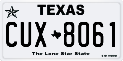 TX license plate CUX8061