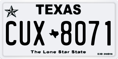 TX license plate CUX8071
