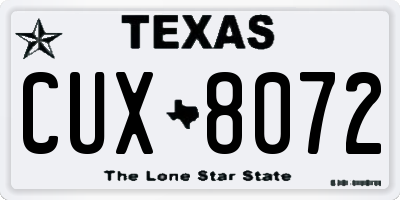 TX license plate CUX8072