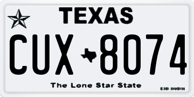 TX license plate CUX8074
