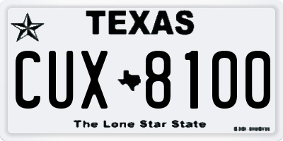 TX license plate CUX8100