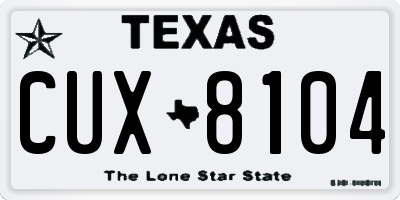 TX license plate CUX8104