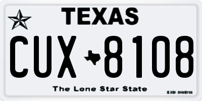 TX license plate CUX8108