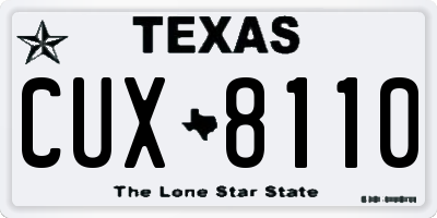 TX license plate CUX8110