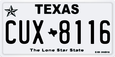 TX license plate CUX8116
