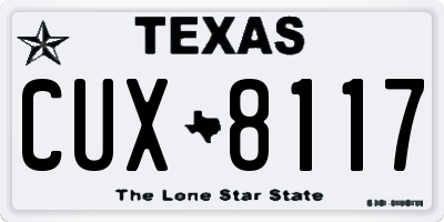 TX license plate CUX8117