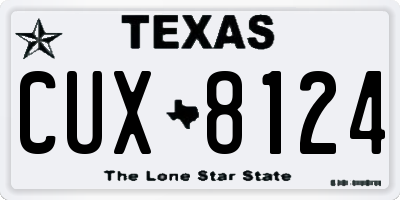 TX license plate CUX8124