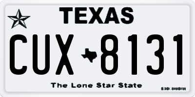 TX license plate CUX8131