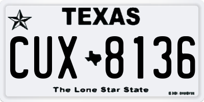 TX license plate CUX8136