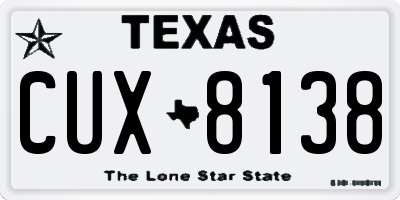 TX license plate CUX8138