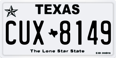 TX license plate CUX8149