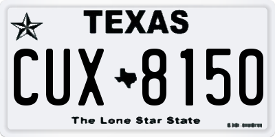 TX license plate CUX8150