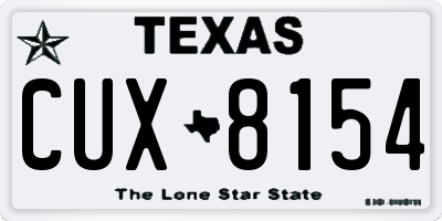 TX license plate CUX8154