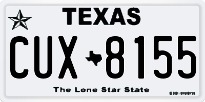 TX license plate CUX8155