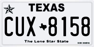 TX license plate CUX8158