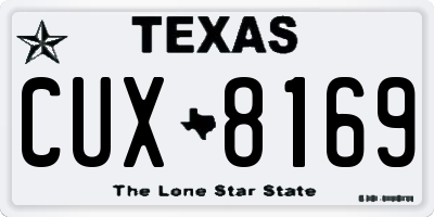 TX license plate CUX8169