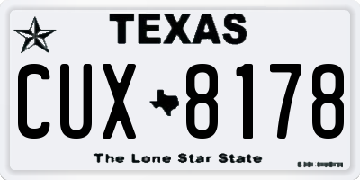TX license plate CUX8178