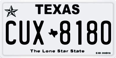 TX license plate CUX8180