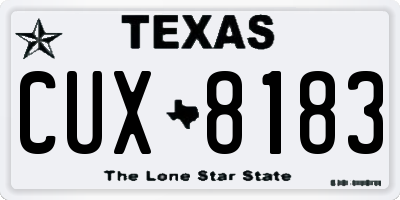 TX license plate CUX8183