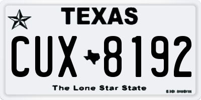 TX license plate CUX8192