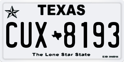 TX license plate CUX8193