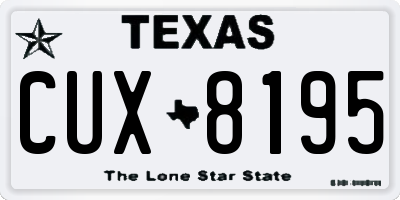 TX license plate CUX8195