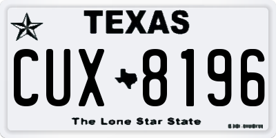 TX license plate CUX8196