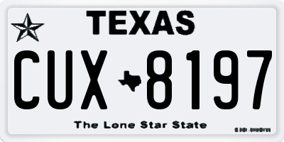 TX license plate CUX8197