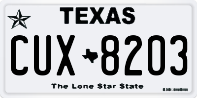 TX license plate CUX8203