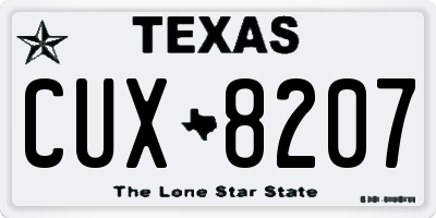 TX license plate CUX8207