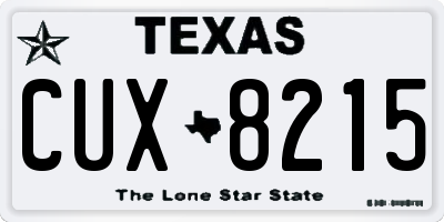 TX license plate CUX8215