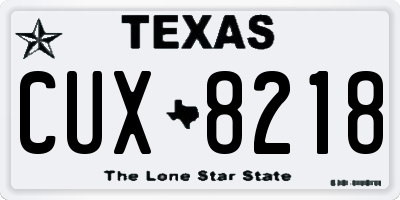 TX license plate CUX8218