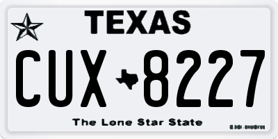 TX license plate CUX8227