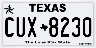 TX license plate CUX8230