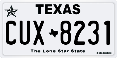 TX license plate CUX8231