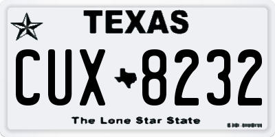 TX license plate CUX8232