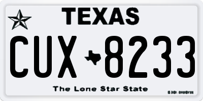 TX license plate CUX8233