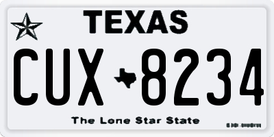 TX license plate CUX8234