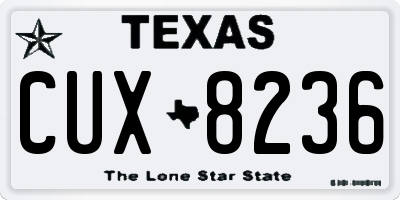 TX license plate CUX8236