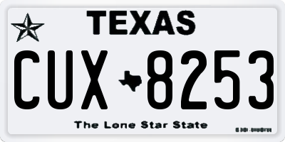 TX license plate CUX8253