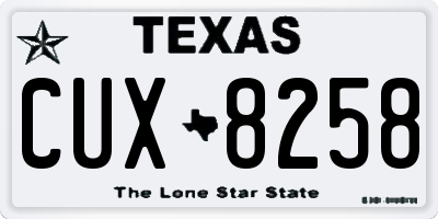 TX license plate CUX8258