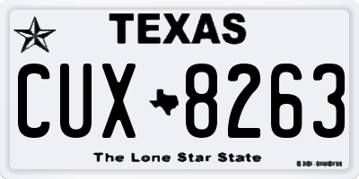 TX license plate CUX8263