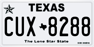 TX license plate CUX8288