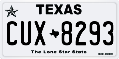 TX license plate CUX8293