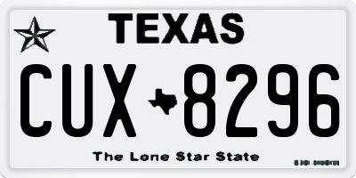 TX license plate CUX8296