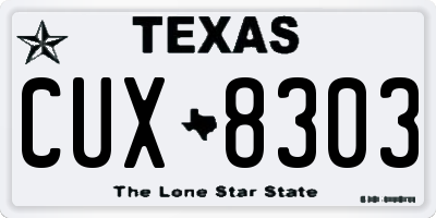 TX license plate CUX8303