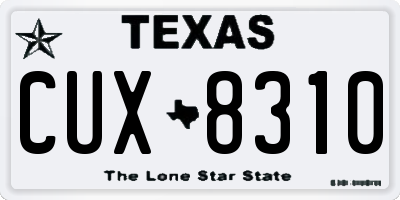 TX license plate CUX8310