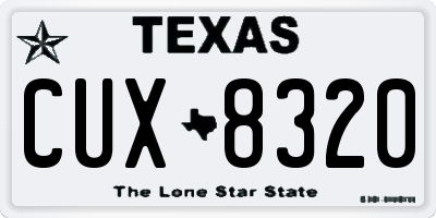 TX license plate CUX8320
