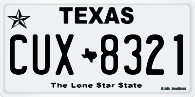 TX license plate CUX8321