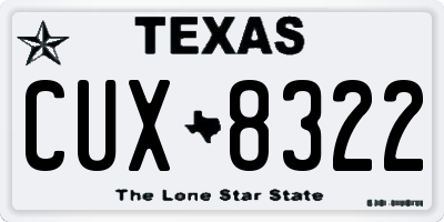 TX license plate CUX8322